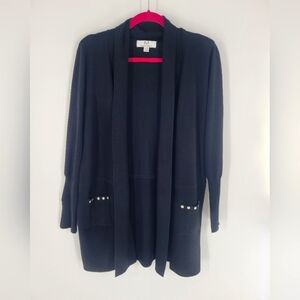 Magaschoni Open Front Cardigan‎ Size XL Black
